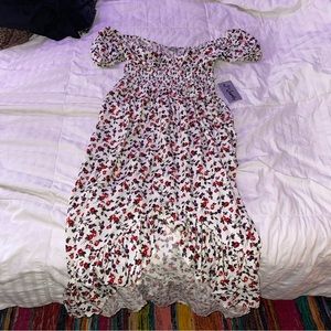 Floral Cottagecore Style Hi Lo Off Shoulder Dress Size L